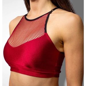 NWT Sorte brand pole top in red and black. Size Medium.